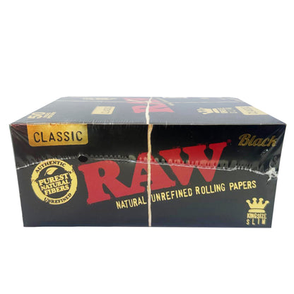 RAW Black Classic King Size Slim Rolling Papers (Pack of 50)