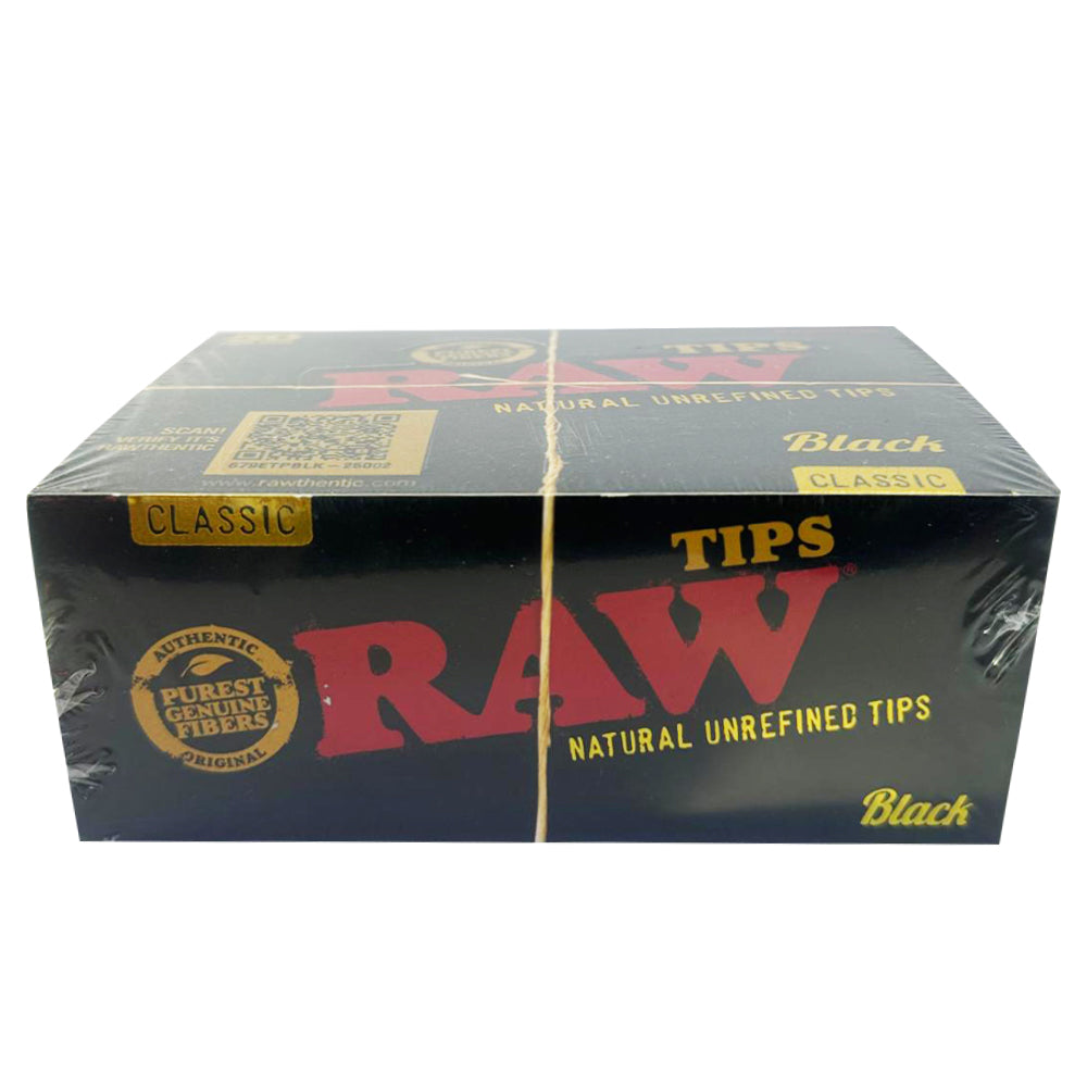 RAW Black Classic Rolling Paper Tips (50 Count)